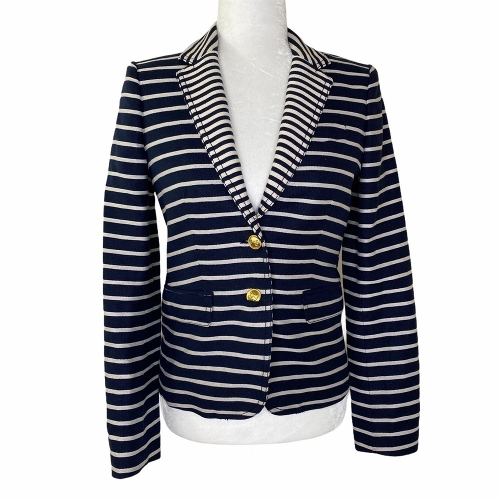 J. CREW Striped Schoolboy Blazer 0
